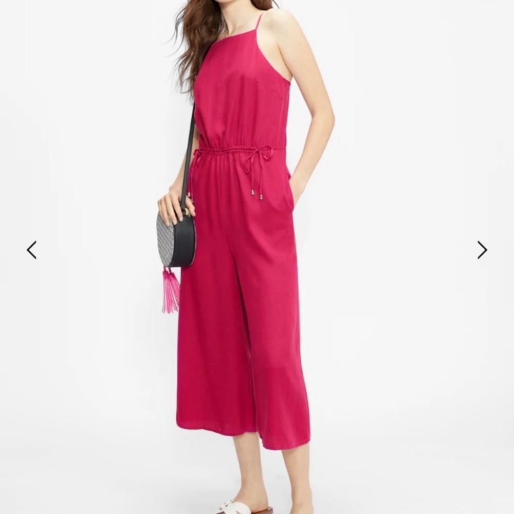 Ted Baker Melanie Jumpsuit Size 3 (size 8) Hot Pink Barbie Wide Leg Cropped